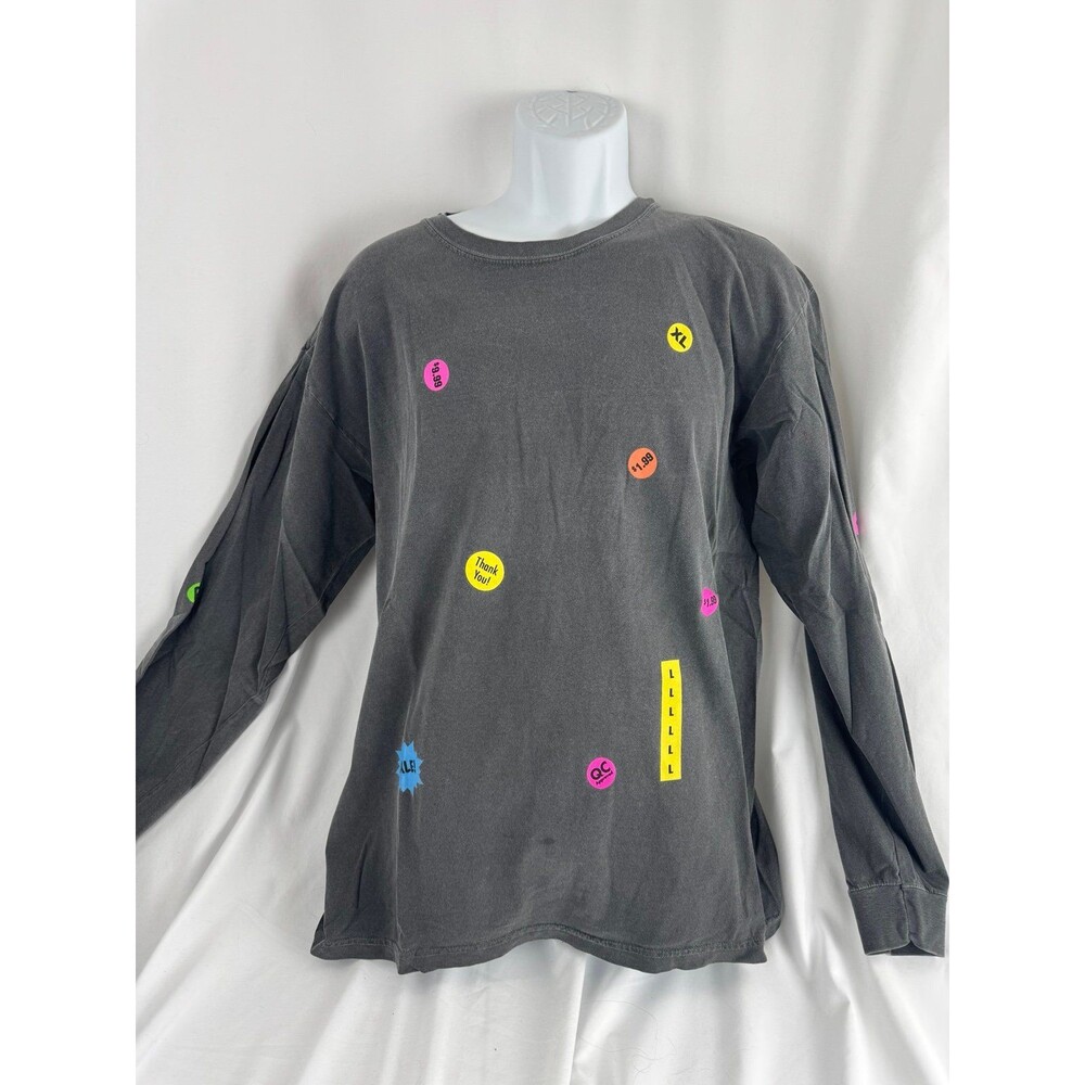 Chinatown Market Streetwear Graphic Long Sleeve T-Shirt Grey Size L